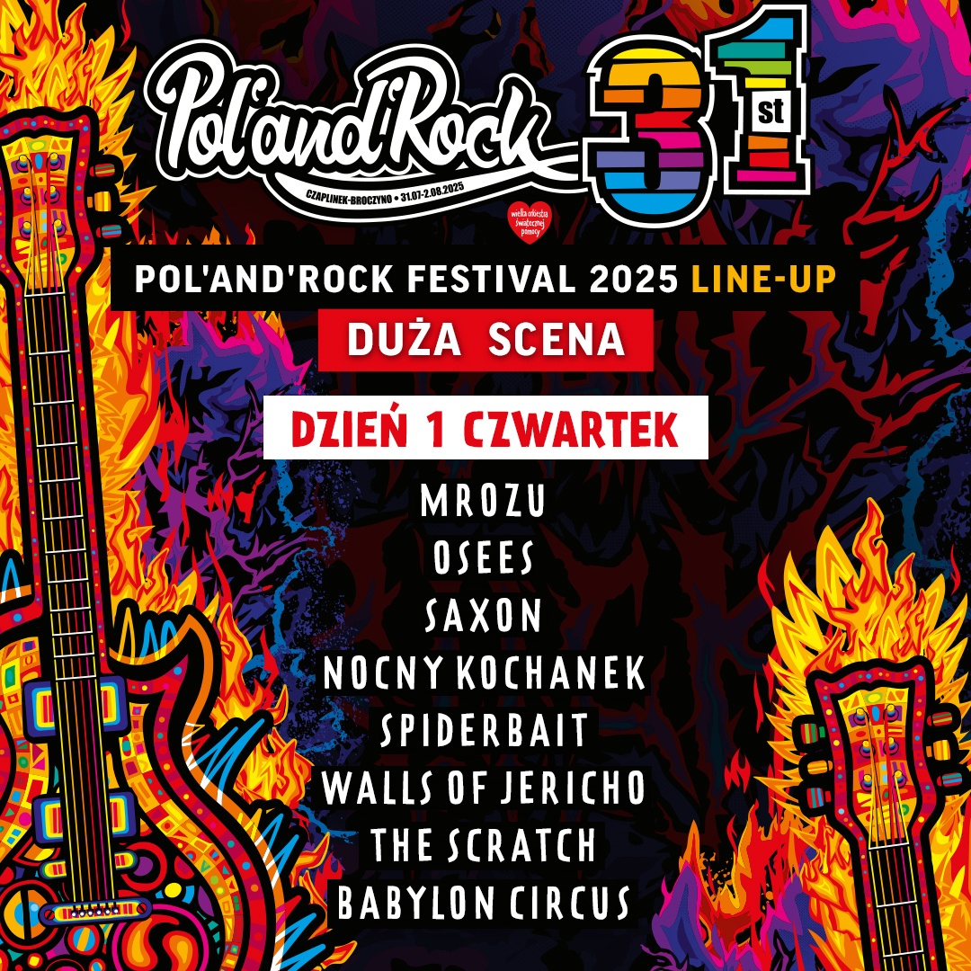 Pol’and’Rock Festival 2025 – kto kiedy zagra? Podział koncertów na dni
