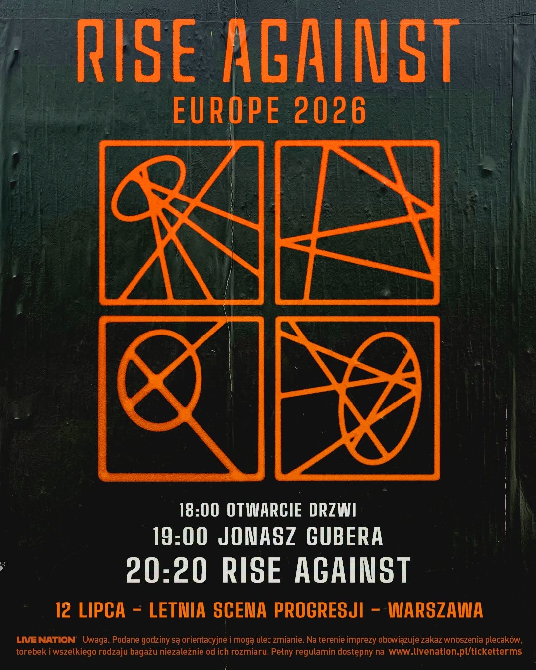 Rise Against już niedługo zagrają w Warszawie. Organizator ujawnił harmonogram koncertu