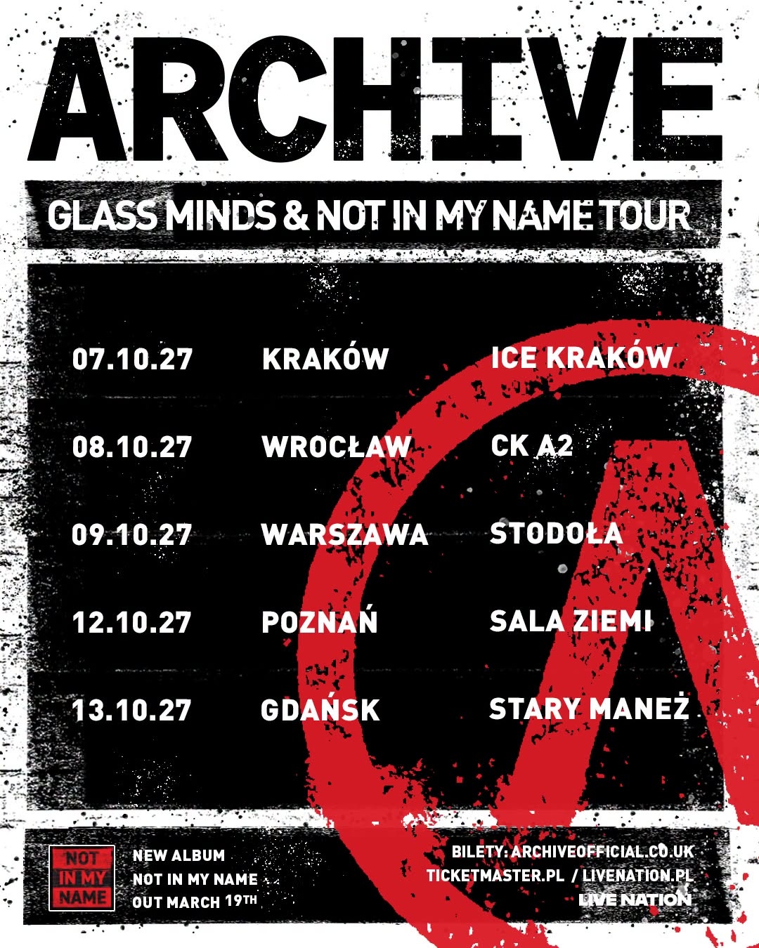 Archive zapowiada pięć koncertów w Polsce w ramach trasy Glass Minds & Not in My Name Tour!